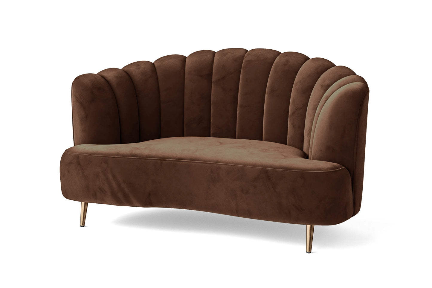 Elena 2 Seater Sofa Coffee Brown Velvet