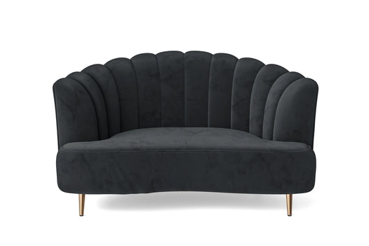 Elena 2 Seater Sofa Dark Grey Velvet