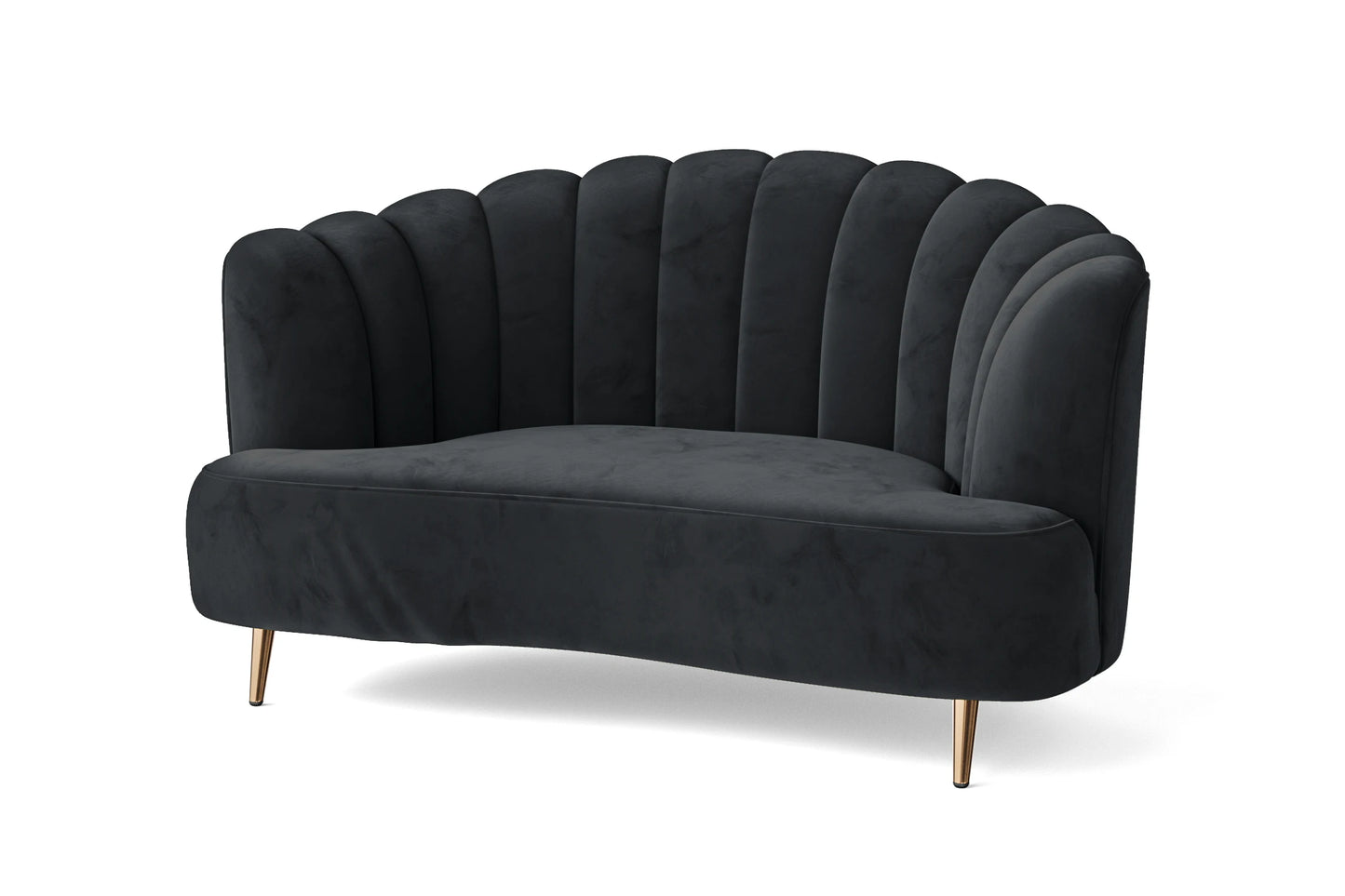 Elena 2 Seater Sofa Dark Grey Velvet