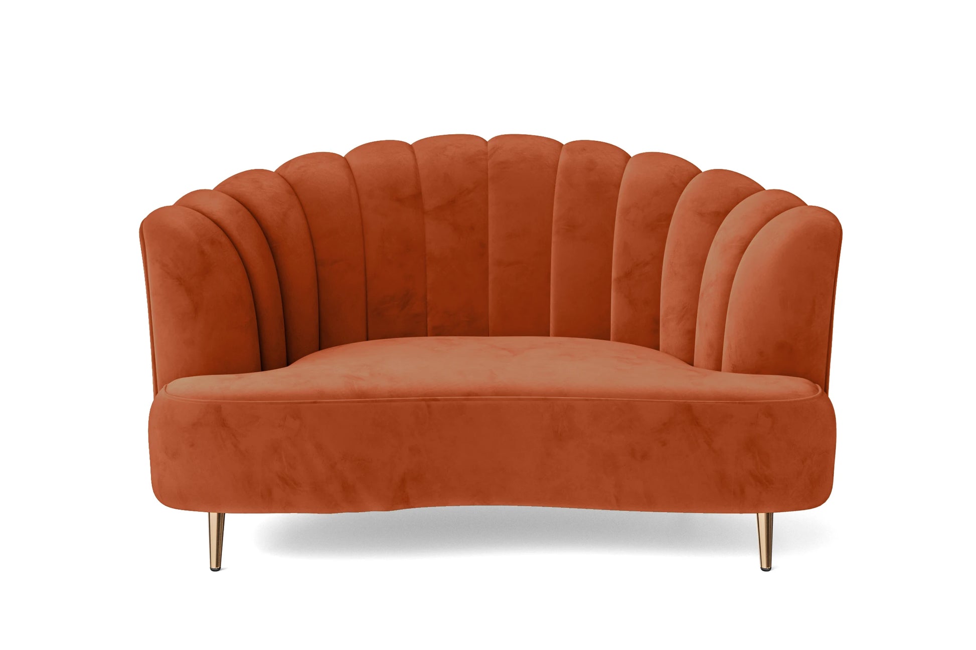 Elena 2 Seater Sofa Orange Velvet