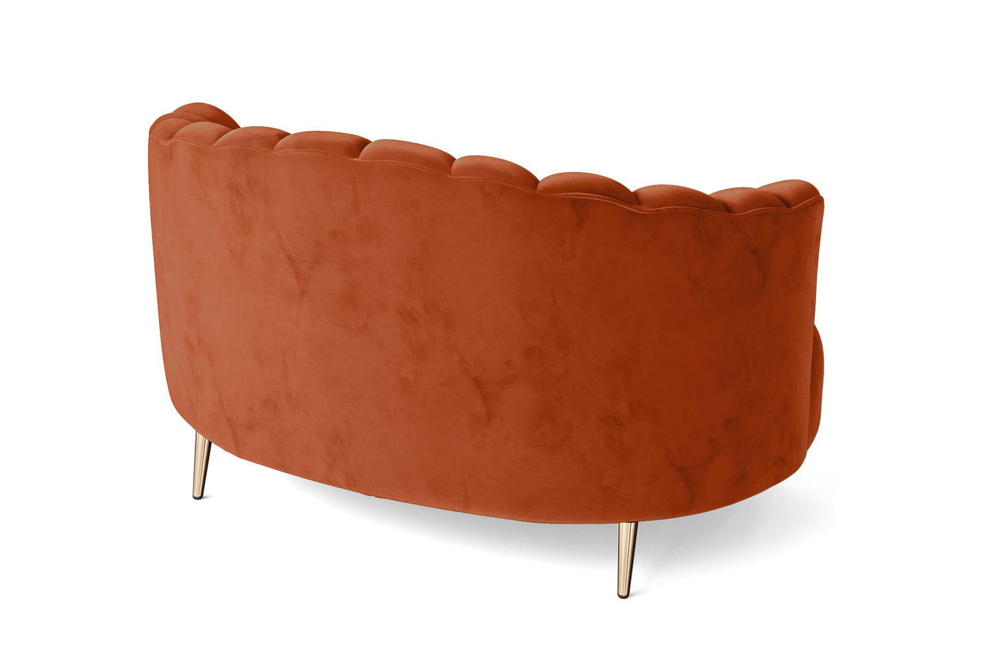 Elena 2 Seater Sofa Orange Velvet