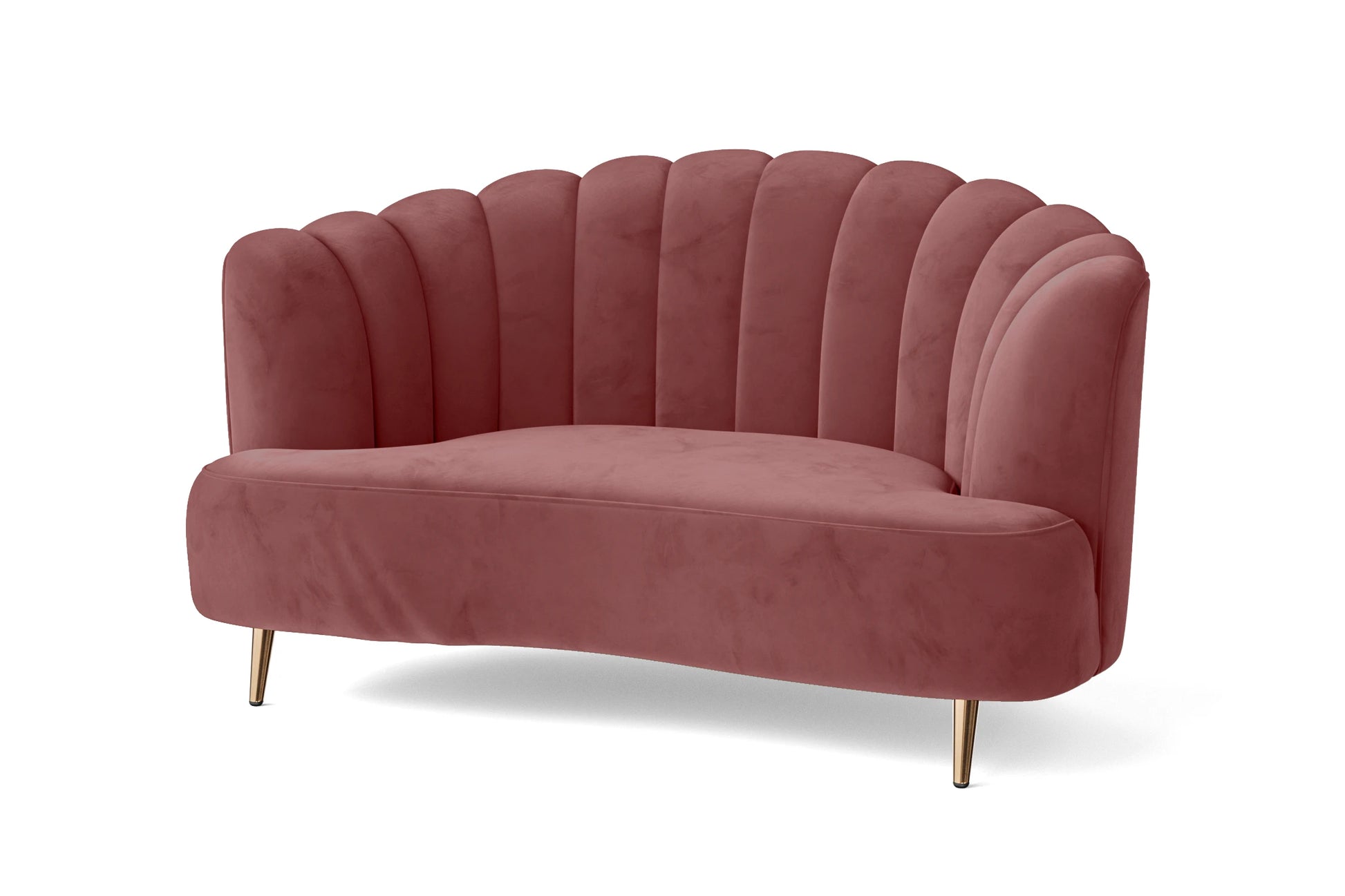 Elena 2 Seater Sofa Pink Velvet