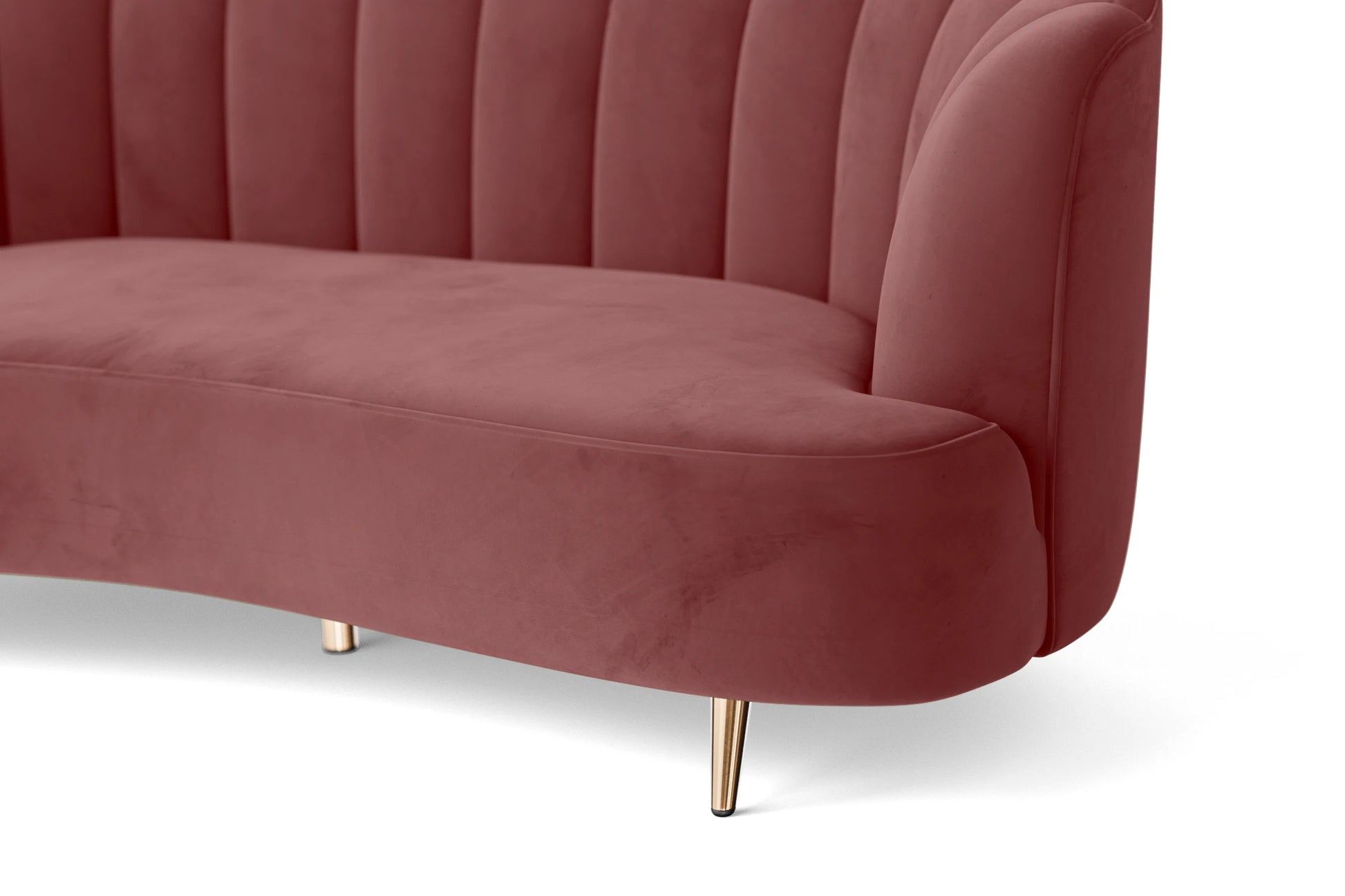 Elena 2 Seater Sofa Pink Velvet