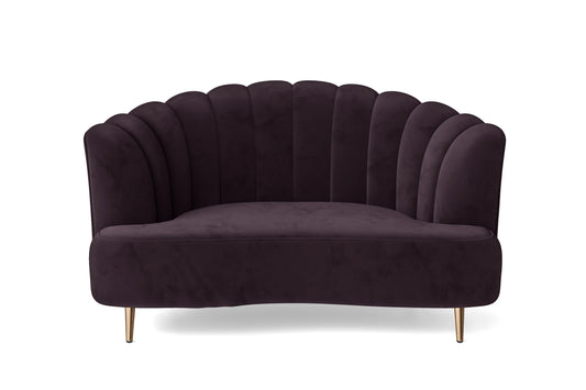 Elena 2 Seater Sofa Purple Velvet