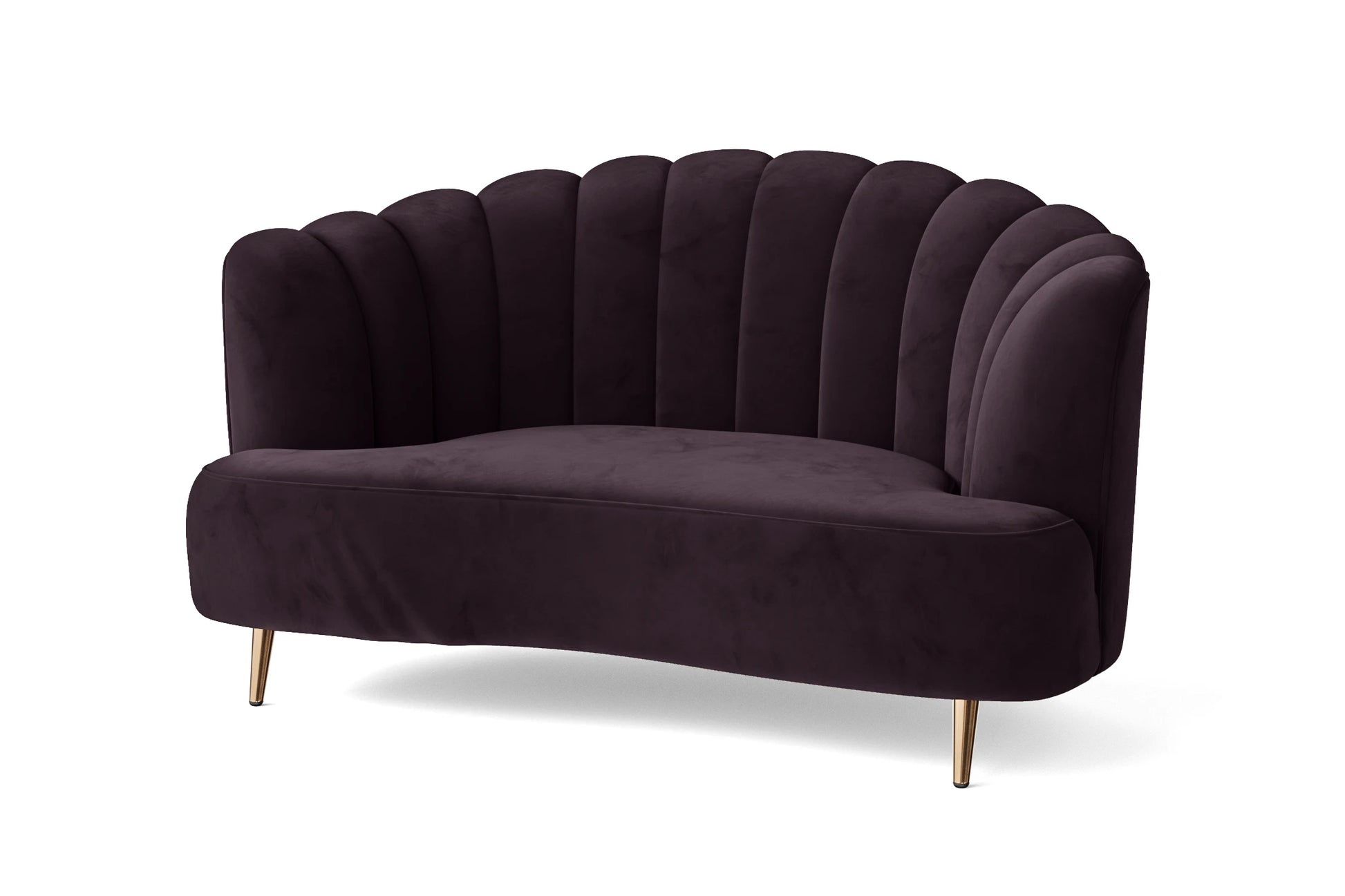 Elena 2 Seater Sofa Purple Velvet