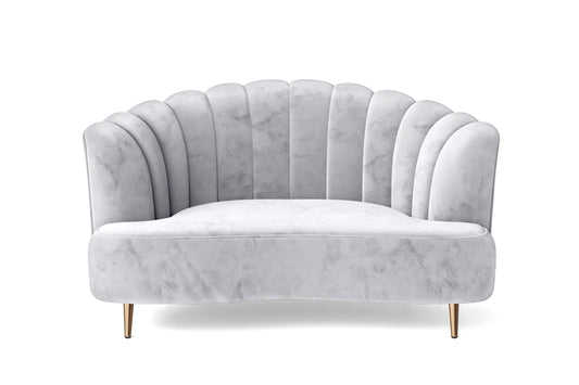 Elena 2 Seater Sofa Silver Velvet