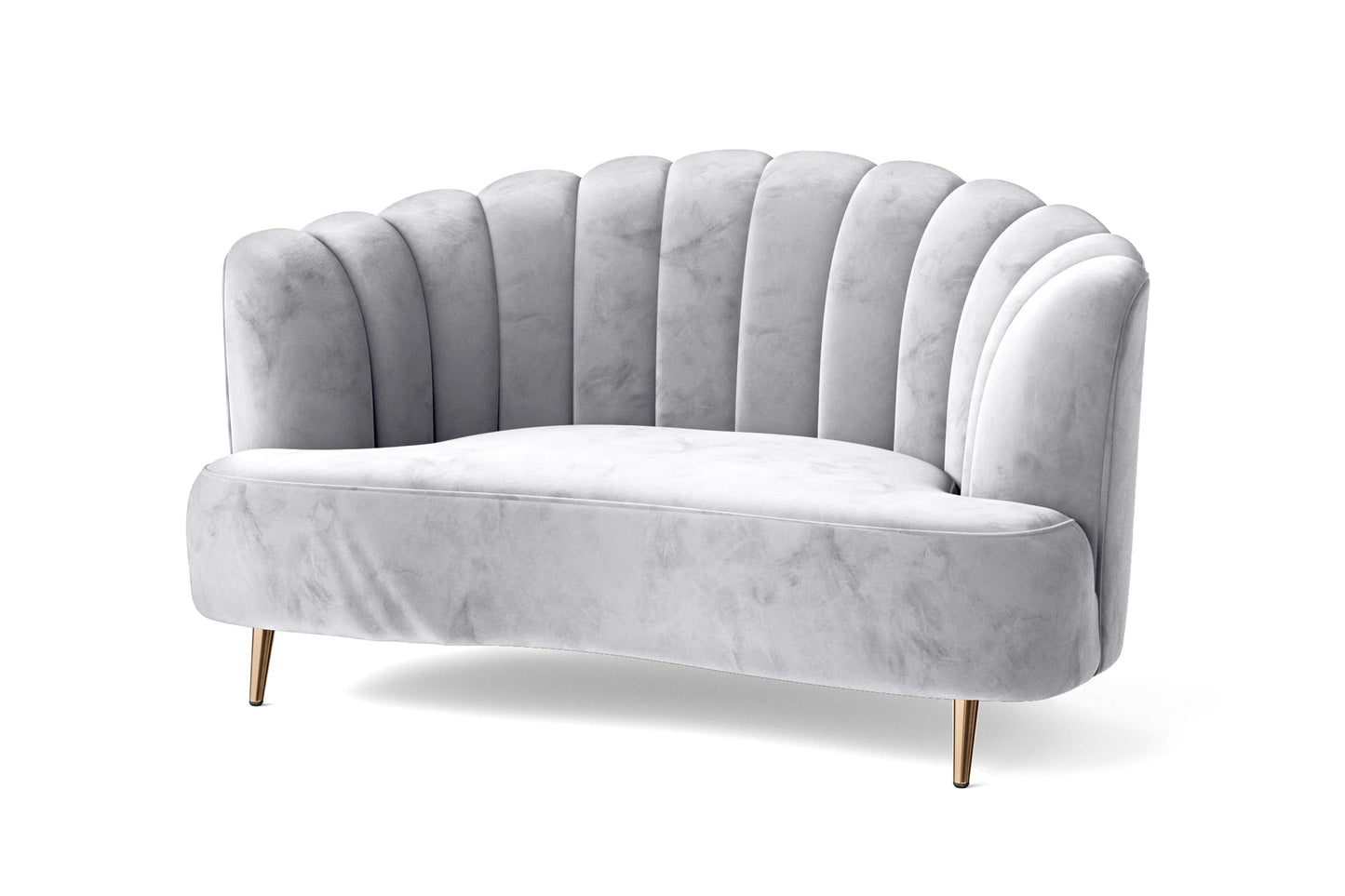 Elena 2 Seater Sofa Silver Velvet