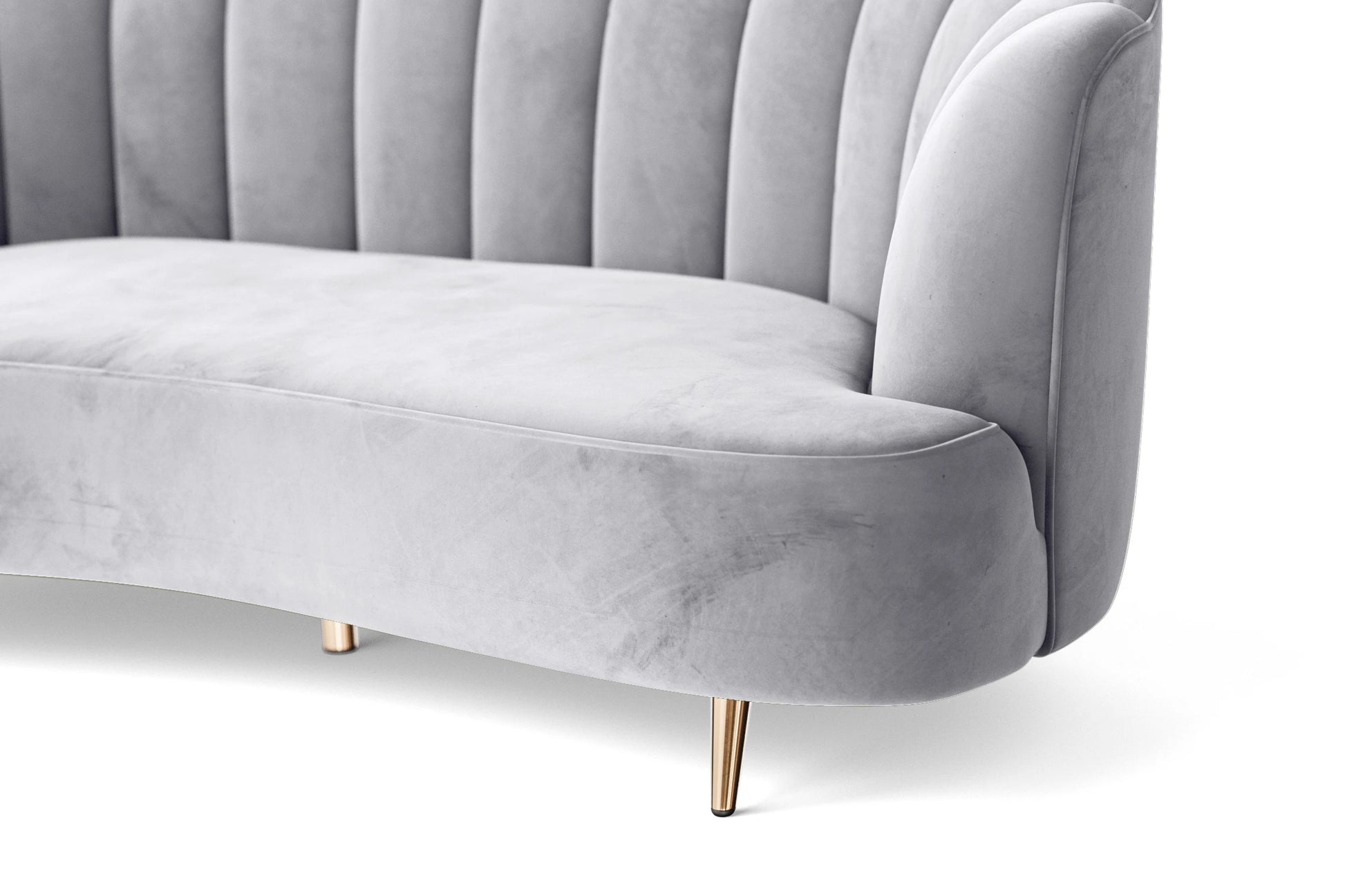 Elena 2 Seater Sofa Silver Velvet