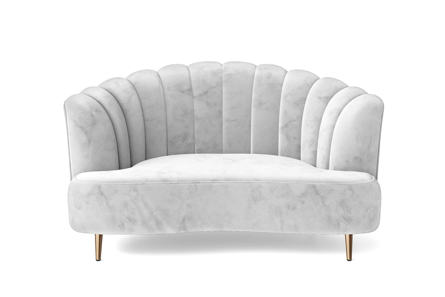 Elena 2 Seater Sofa White Velvet