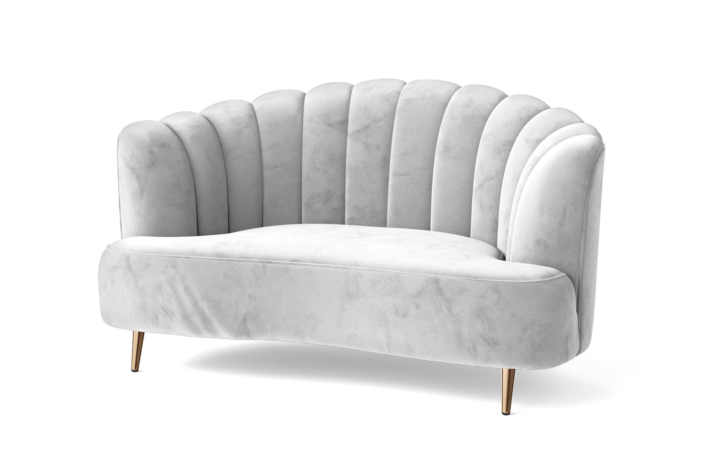 Elena 2 Seater Sofa White Velvet