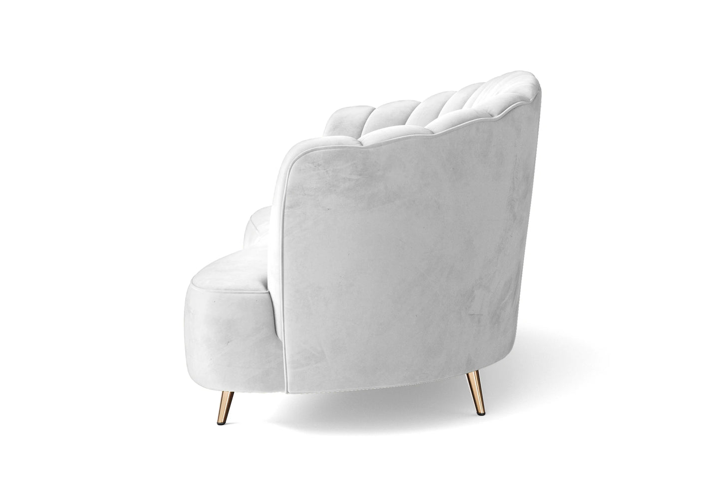 Elena 2 Seater Sofa White Velvet