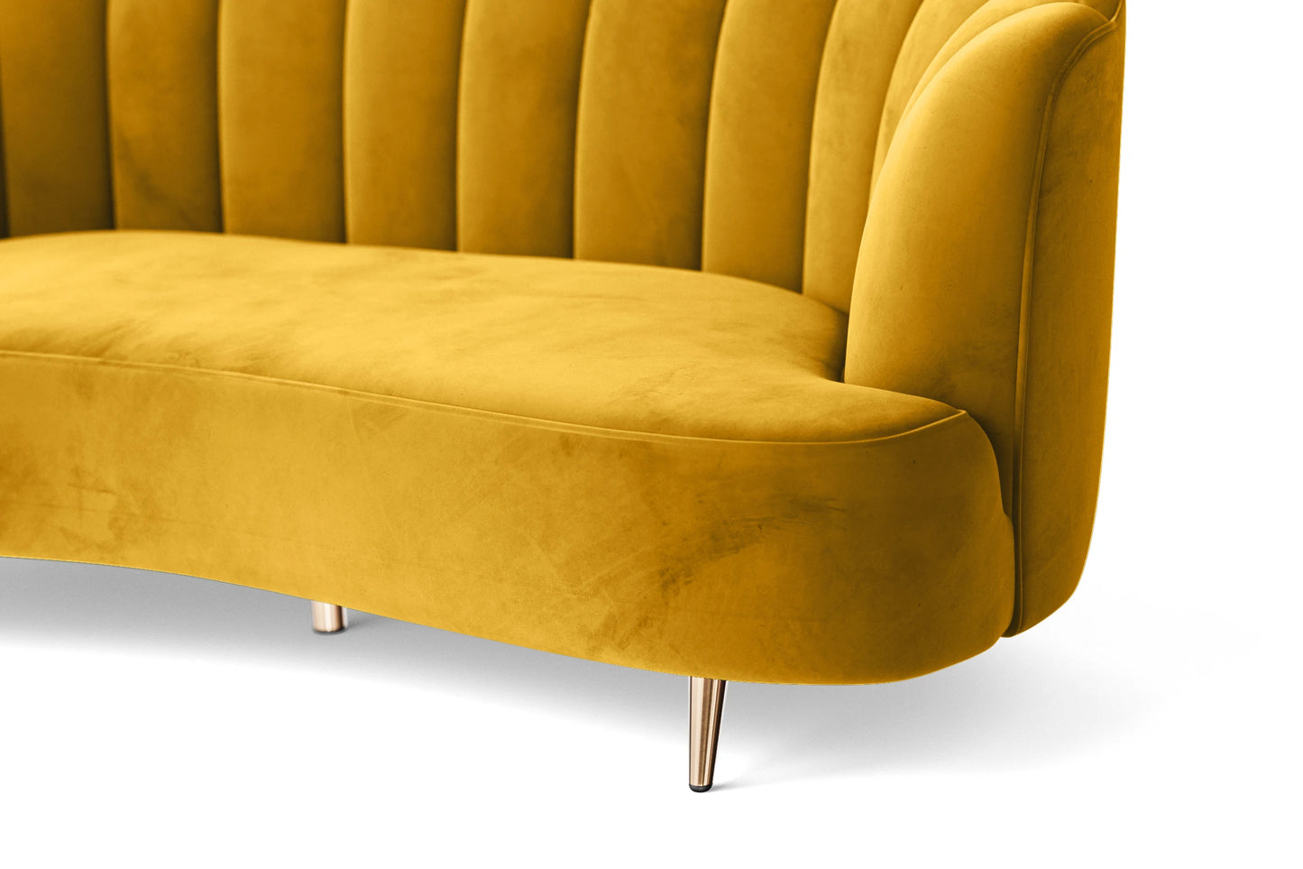 Elena 2 Seater Sofa Yellow Velvet