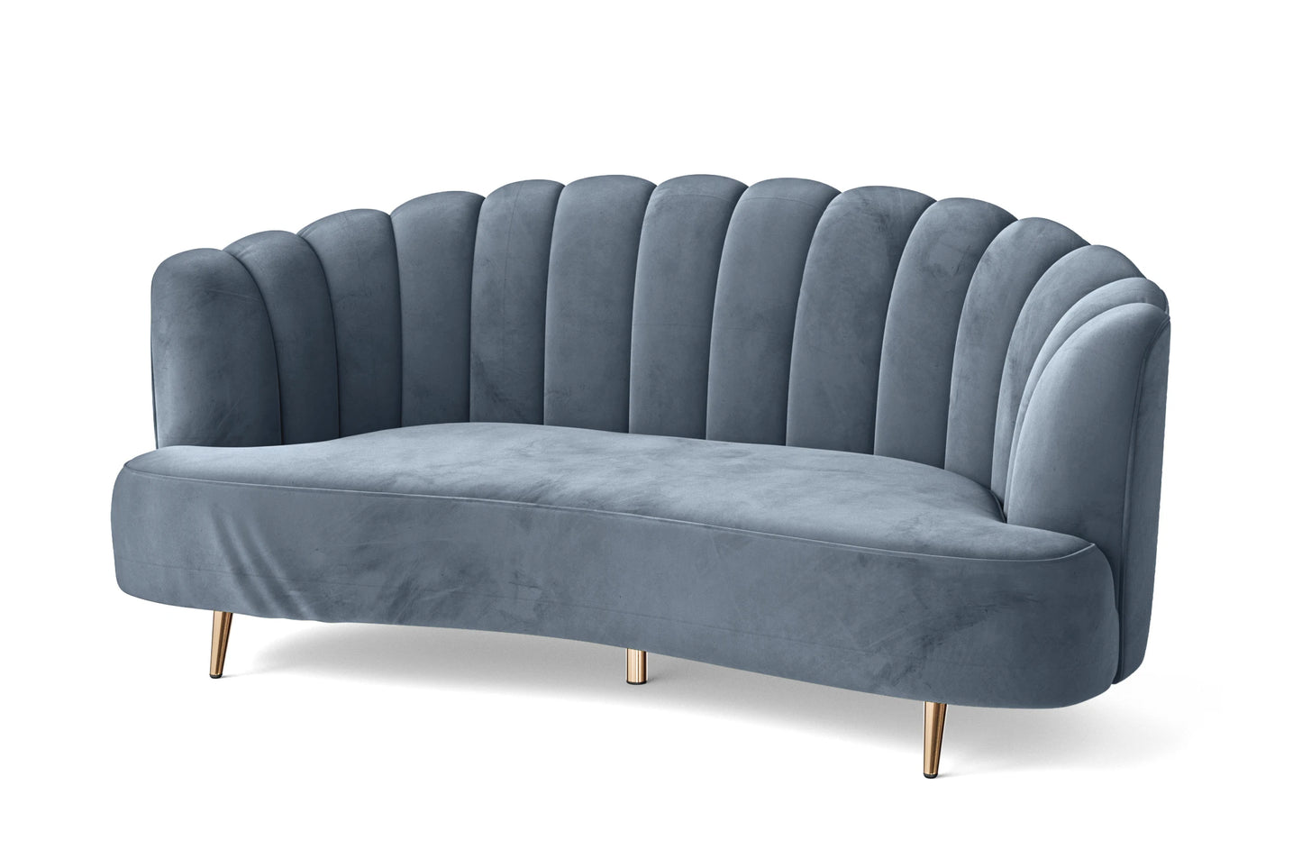 Elena 3 Seater Sofa Baby Blue Velvet