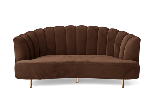 Elena 3 Seater Sofa Coffee Brown Velvet