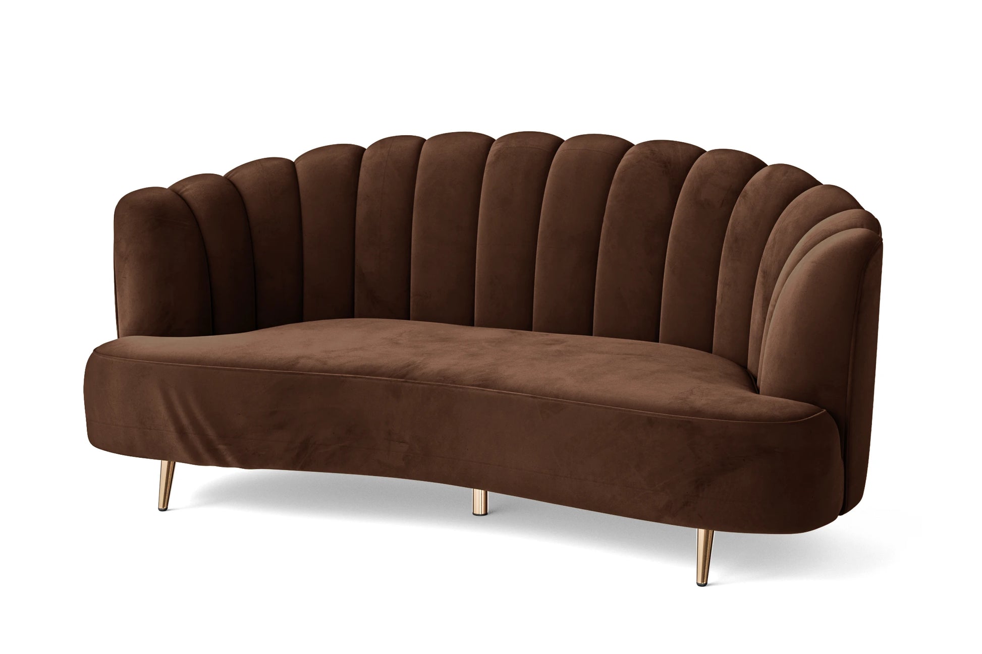 Elena 3 Seater Sofa Coffee Brown Velvet