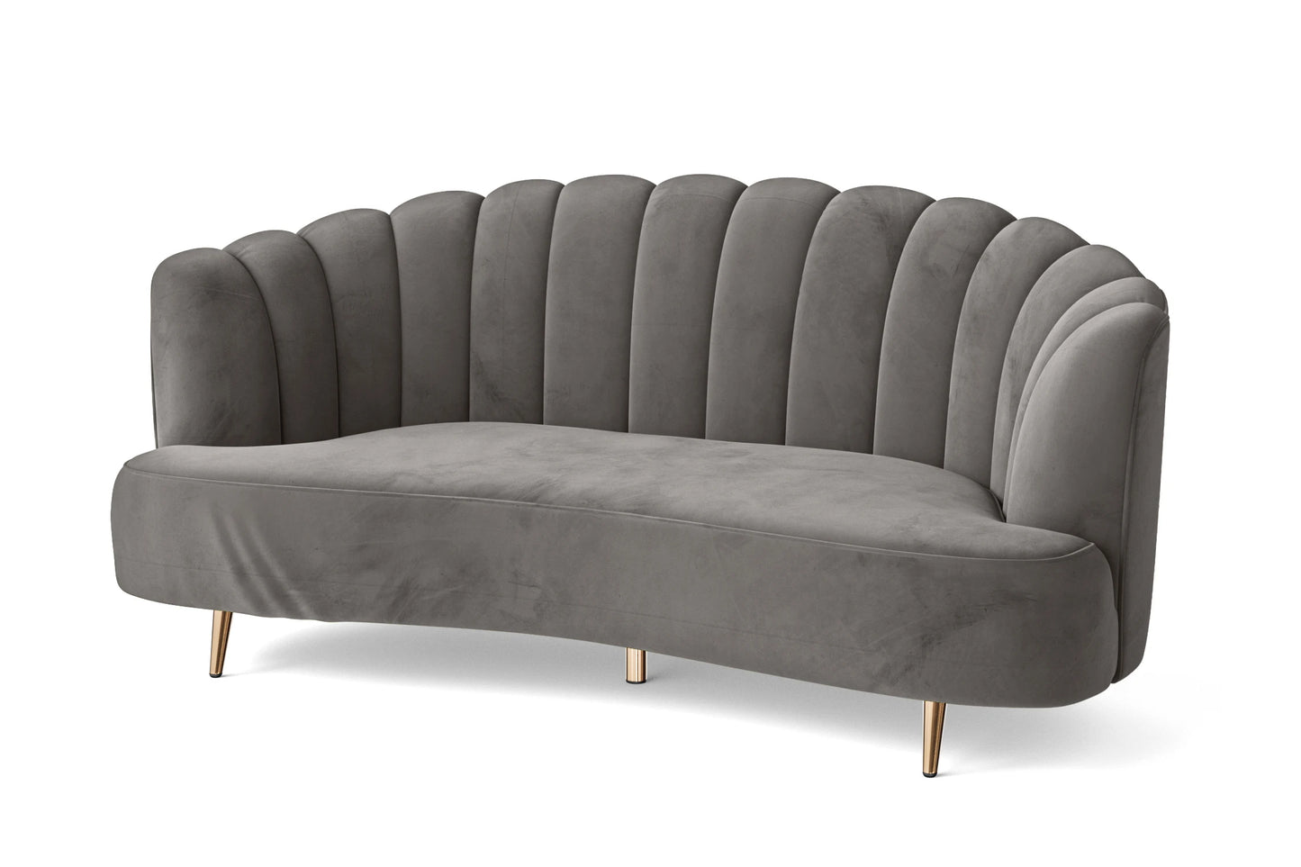 Elena 3 Seater Sofa Grey Velvet