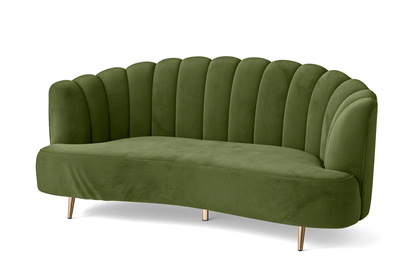 Elena 3 Seater Sofa Lime Velvet