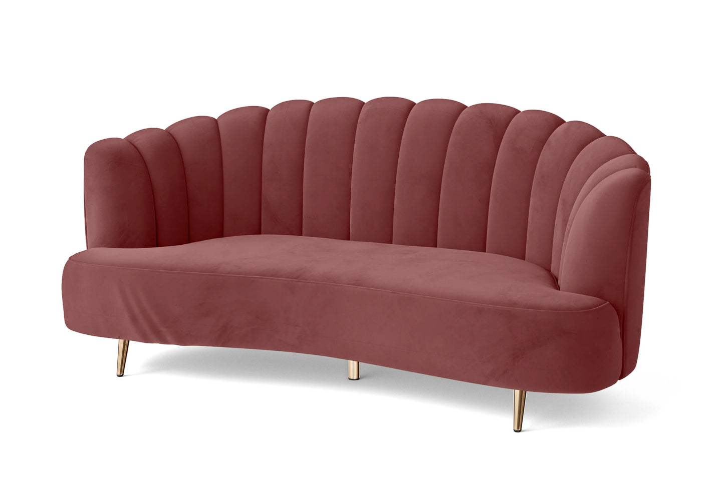 Elena 3 Seater Sofa Pink Velvet