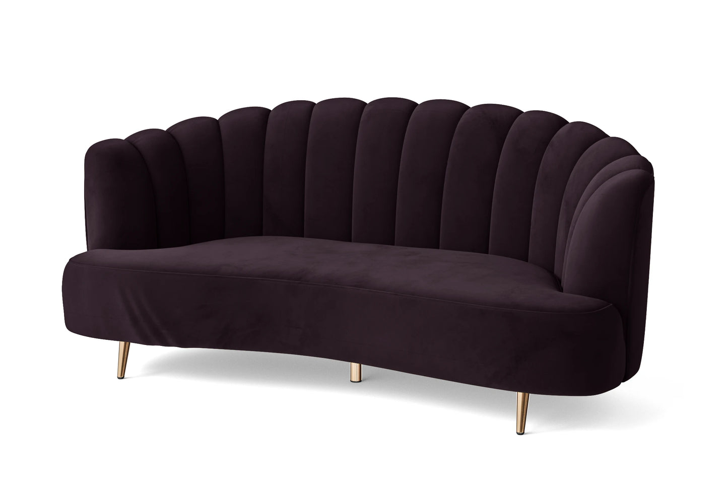 Elena 3 Seater Sofa Purple Velvet