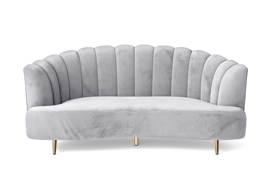 Elena 3 Seater Sofa Silver Velvet