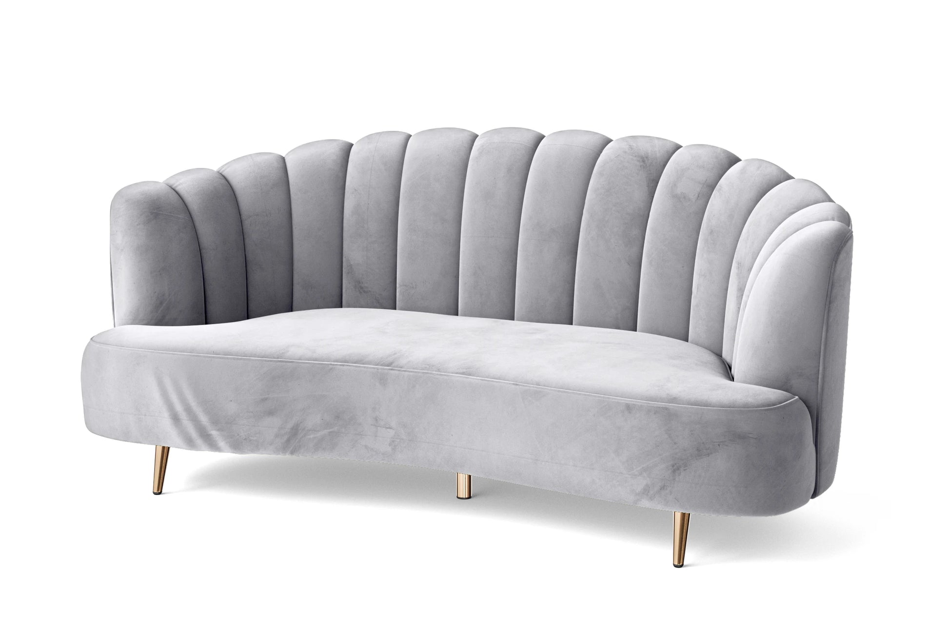 Elena 3 Seater Sofa Silver Velvet