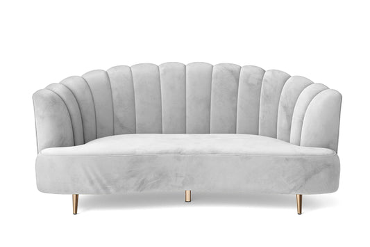 Elena 3 Seater Sofa White Velvet