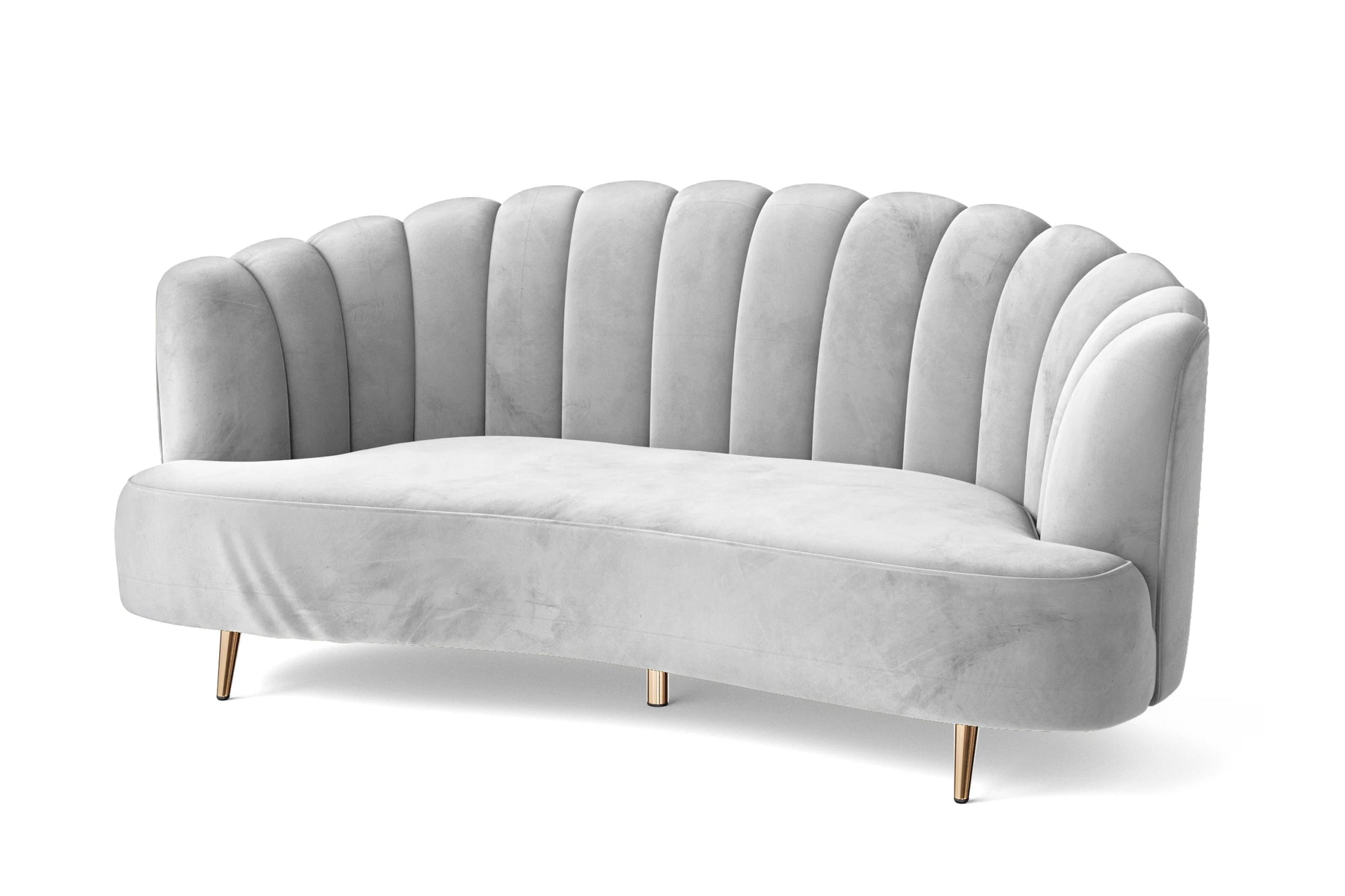 Elena 3 Seater Sofa White Velvet