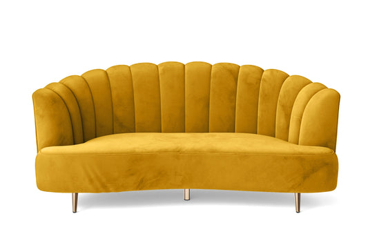 Elena 3 Seater Sofa Yellow Velvet