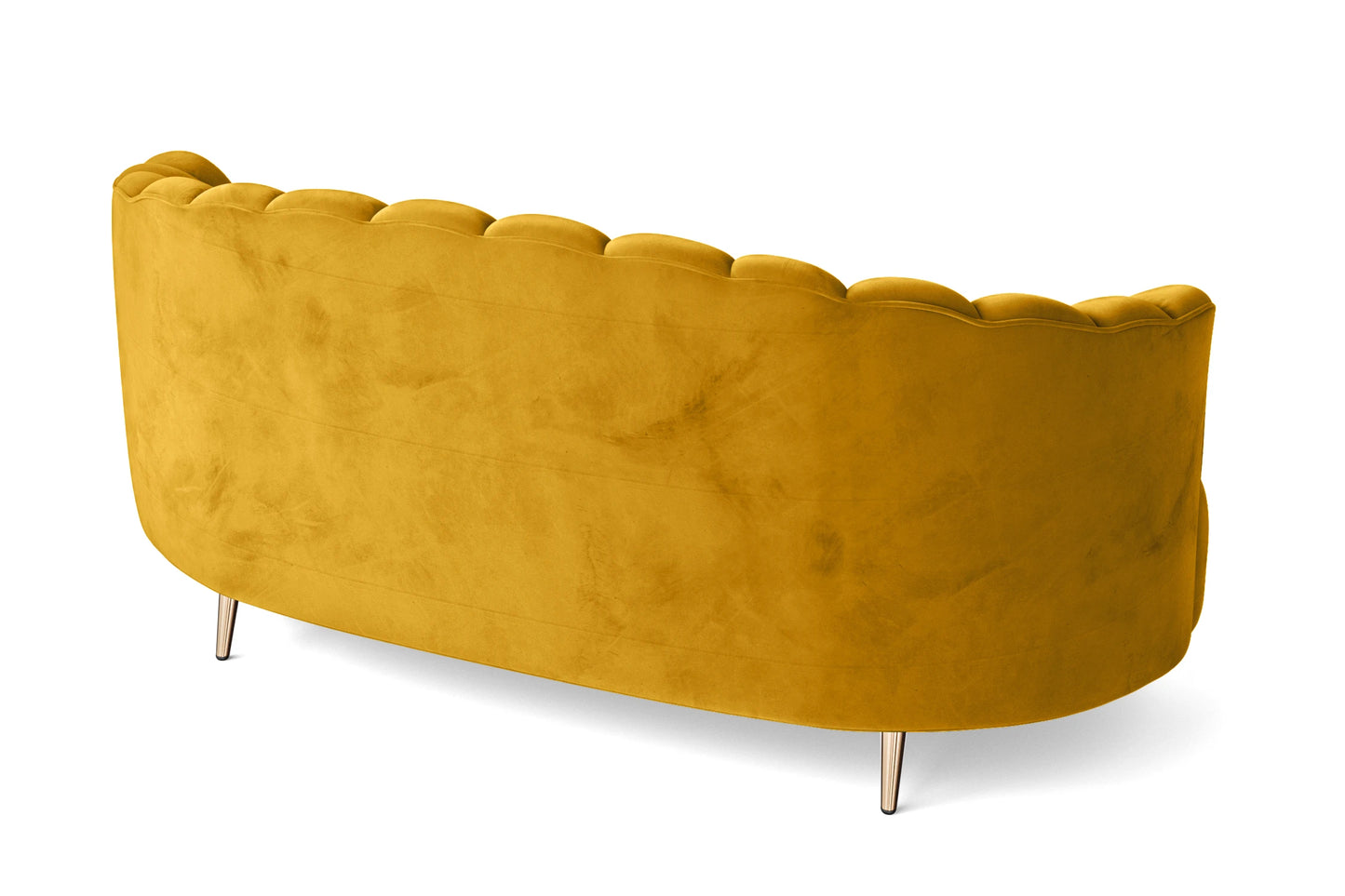 Elena 3 Seater Sofa Yellow Velvet