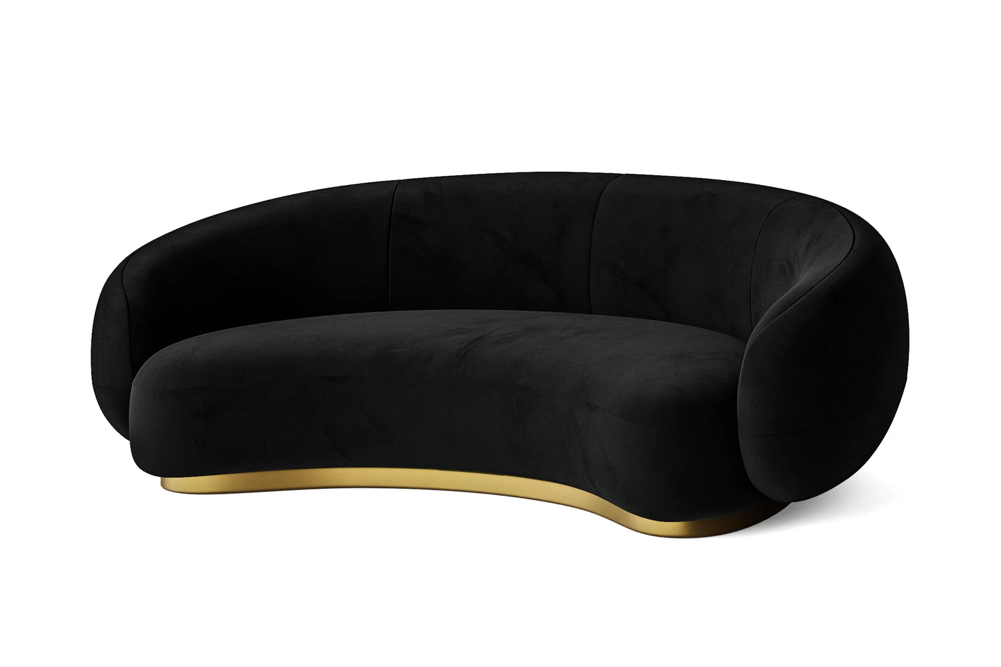 Elkton 3 Seater Sofa Black Velvet