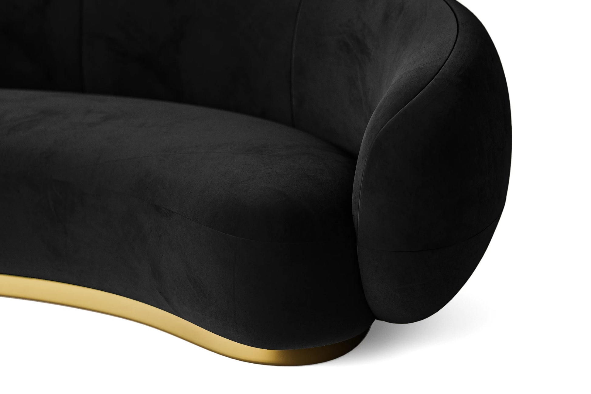 Elkton 3 Seater Sofa Black Velvet