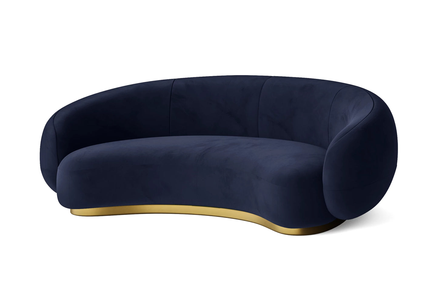 Elkton 3 Seater Sofa Dark Blue Velvet