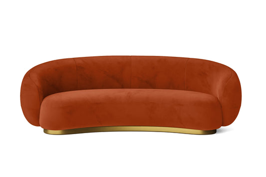 Elkton 3 Seater Sofa Orange Velvet