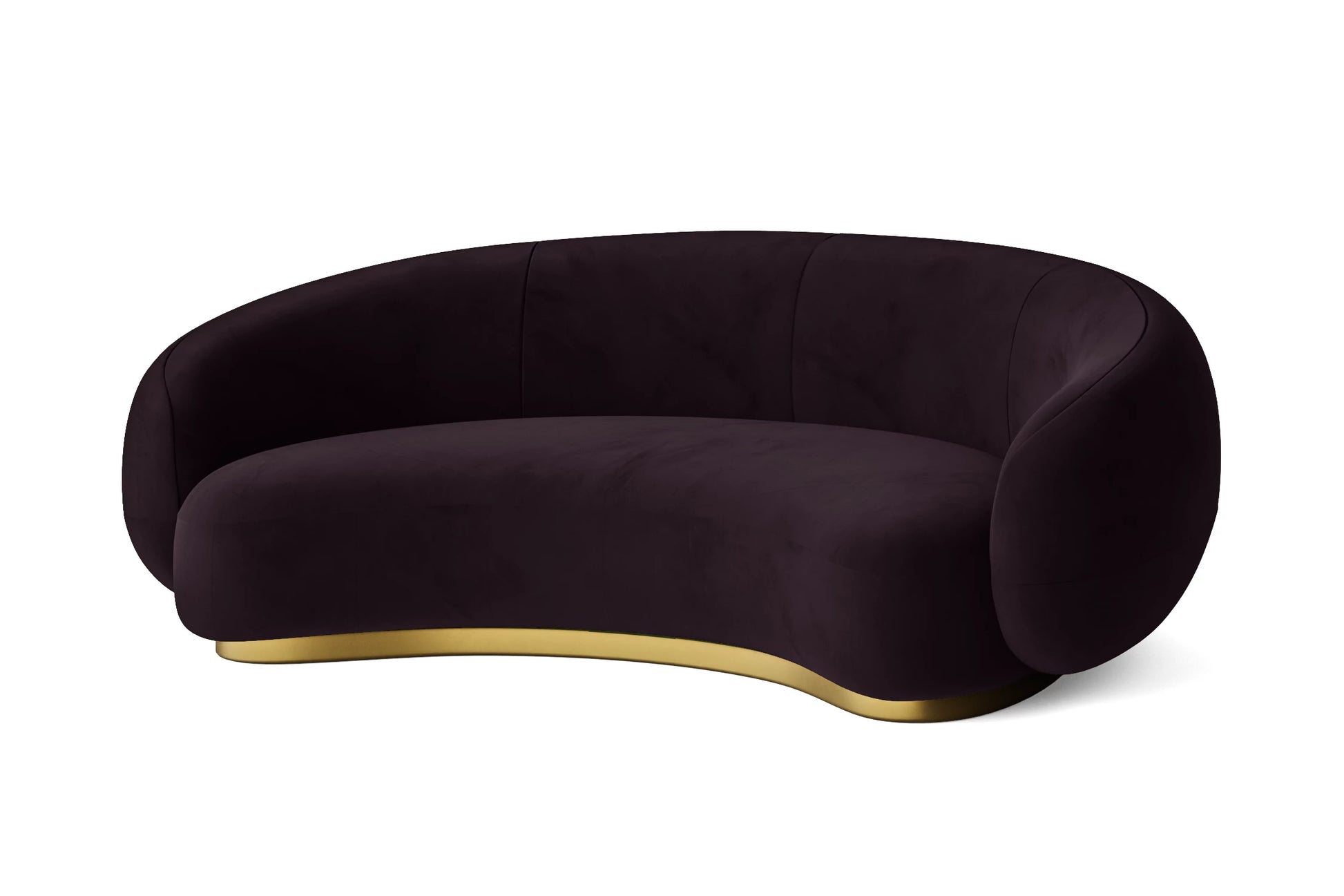 Elkton 3 Seater Sofa Purple Velvet