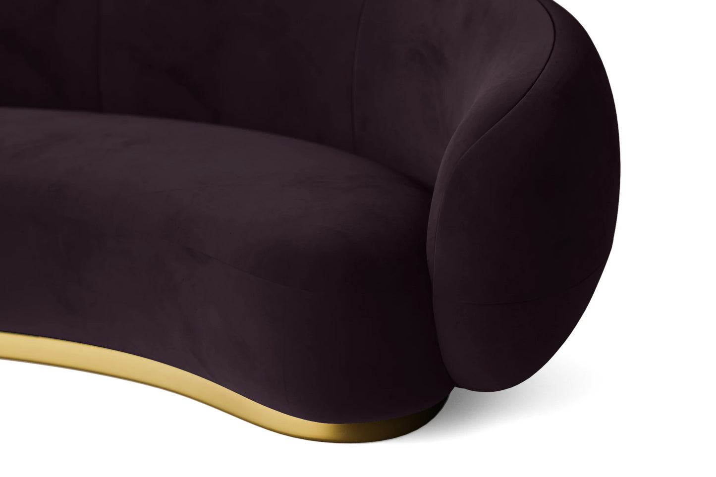 Elkton 3 Seater Sofa Purple Velvet