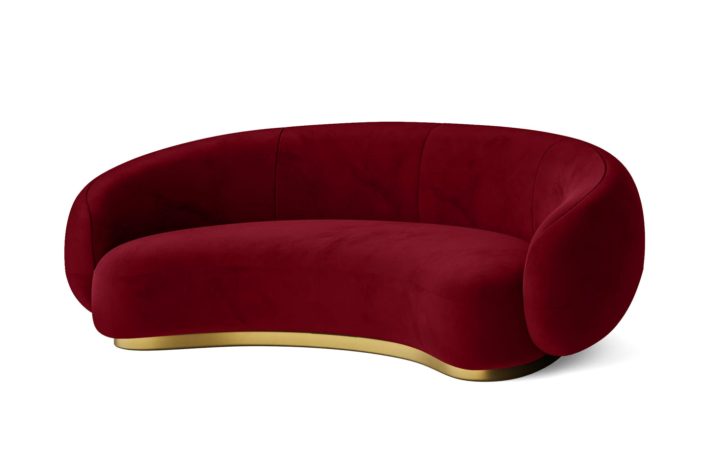 Elkton 3 Seater Sofa Red Velvet