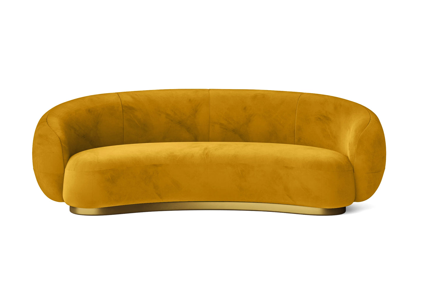 Elkton 3 Seater Sofa Yellow Velvet