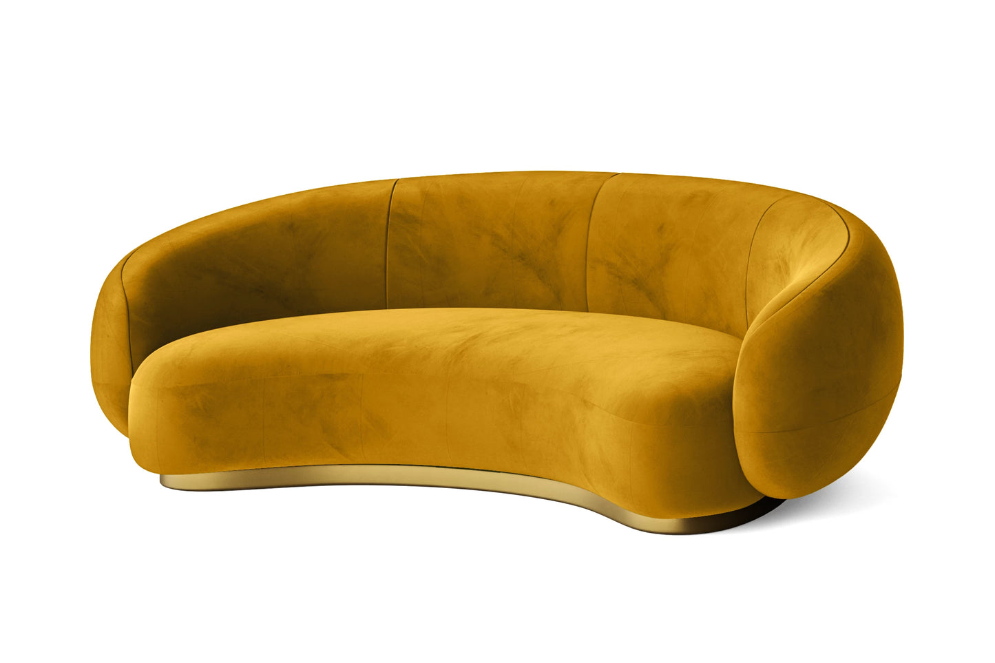 Elkton 3 Seater Sofa Yellow Velvet