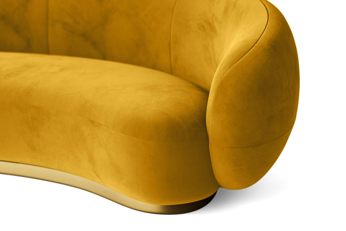 Elkton 3 Seater Sofa Yellow Velvet