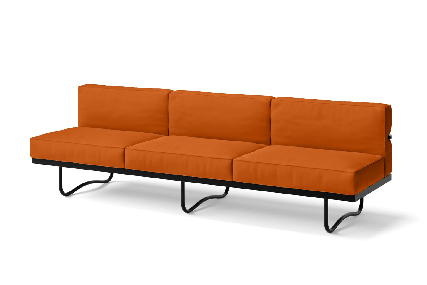 Emilia 3 Seater Sofa Orange Leather