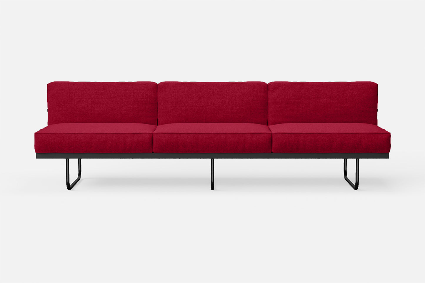 Emilia 3 Seater Sofa Red Linen Fabric