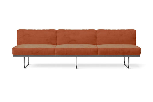 Emilia 3 Seater Sofa Orange Velvet