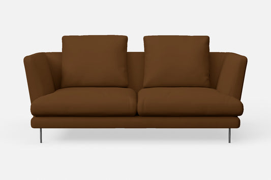 Faenza 2 Seater Sofa Walnut Brown Leather