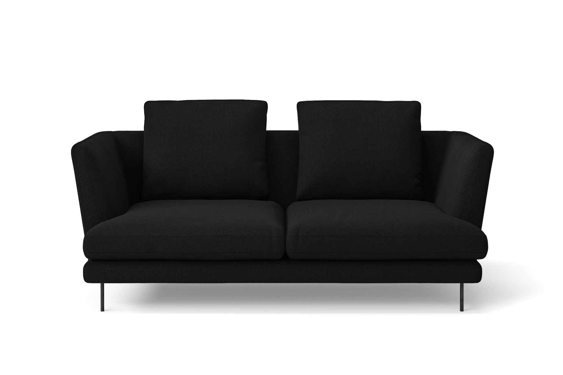 Faenza 2 Seater Sofa Black Linen Fabric