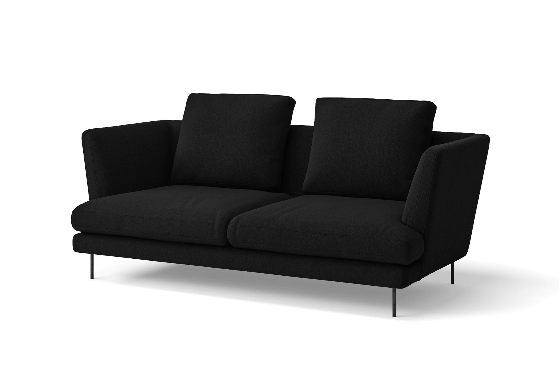 Faenza 2 Seater Sofa Black Linen Fabric