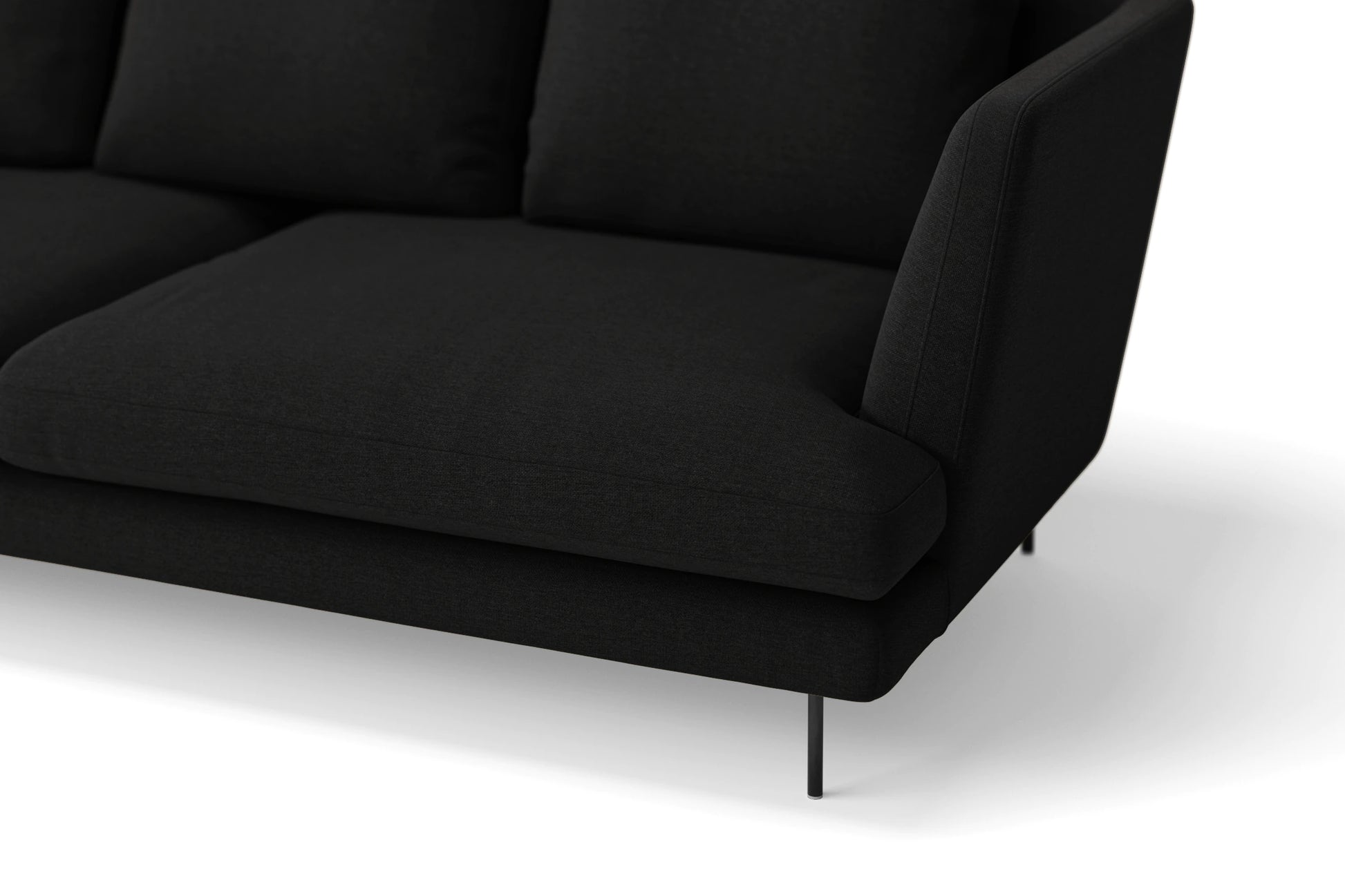 Faenza 2 Seater Sofa Black Linen Fabric