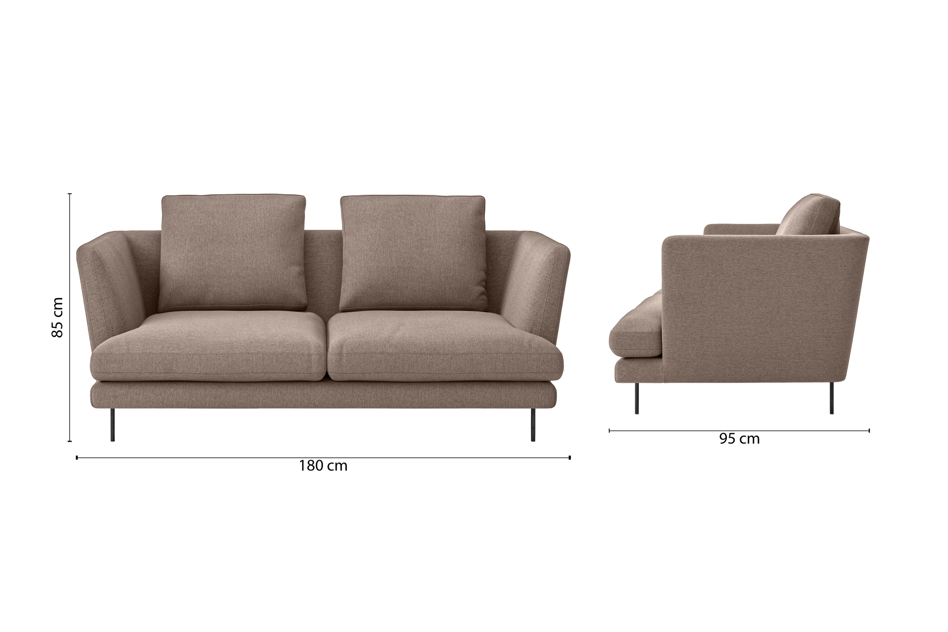 Faenza 2 Seater Sofa Caramel Linen Fabric