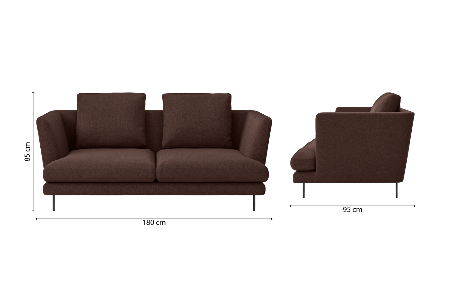 Faenza 2 Seater Sofa Coffee Brown Linen Fabric