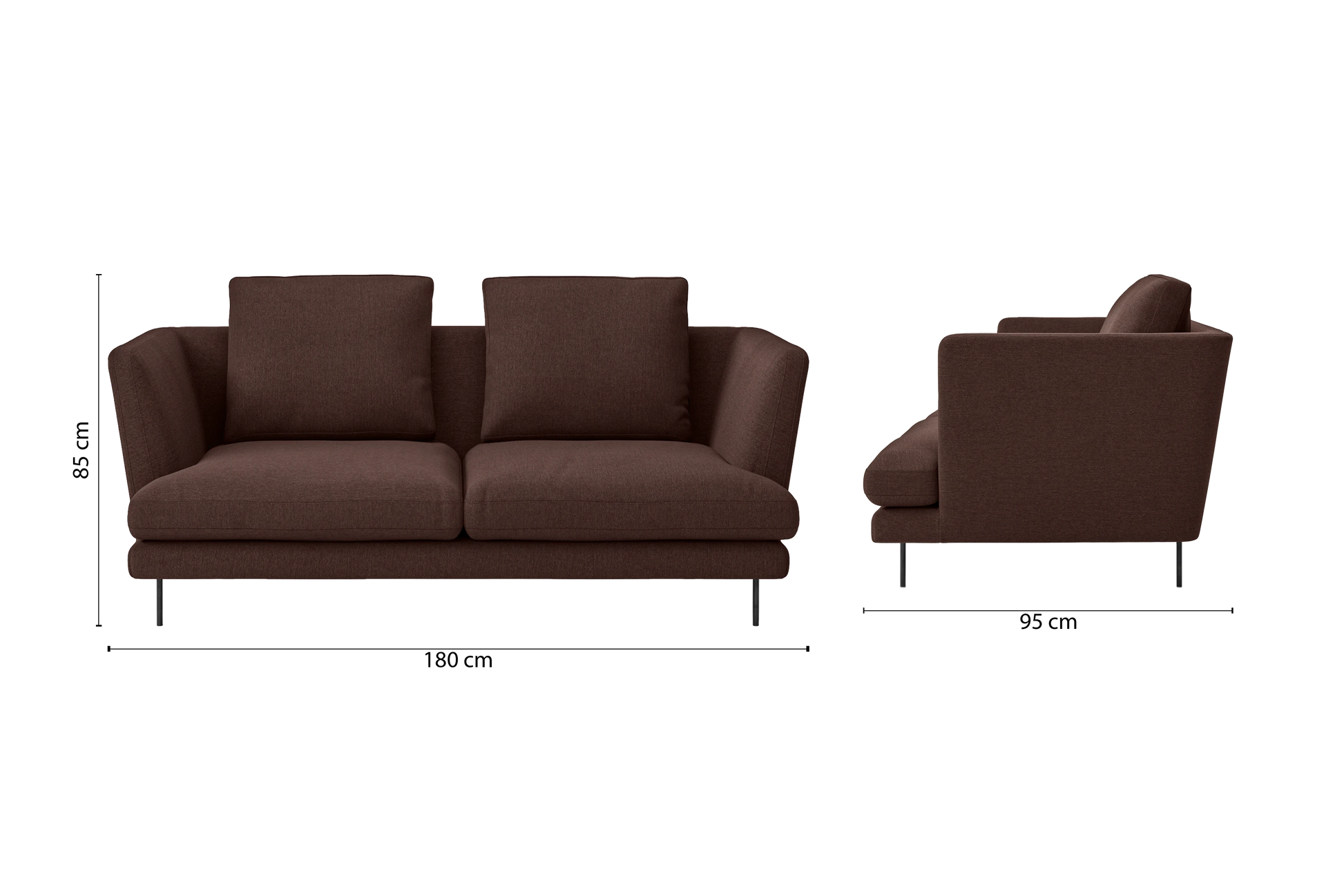 Faenza 2 Seater Sofa Coffee Brown Linen Fabric