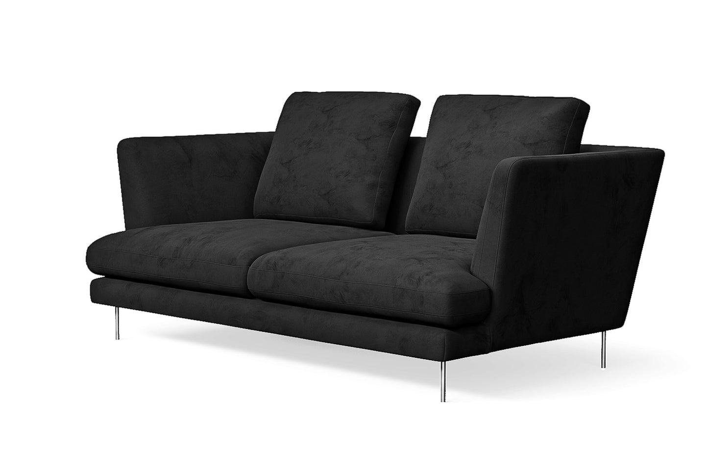 Faenza 2 Seater Sofa Black Velvet